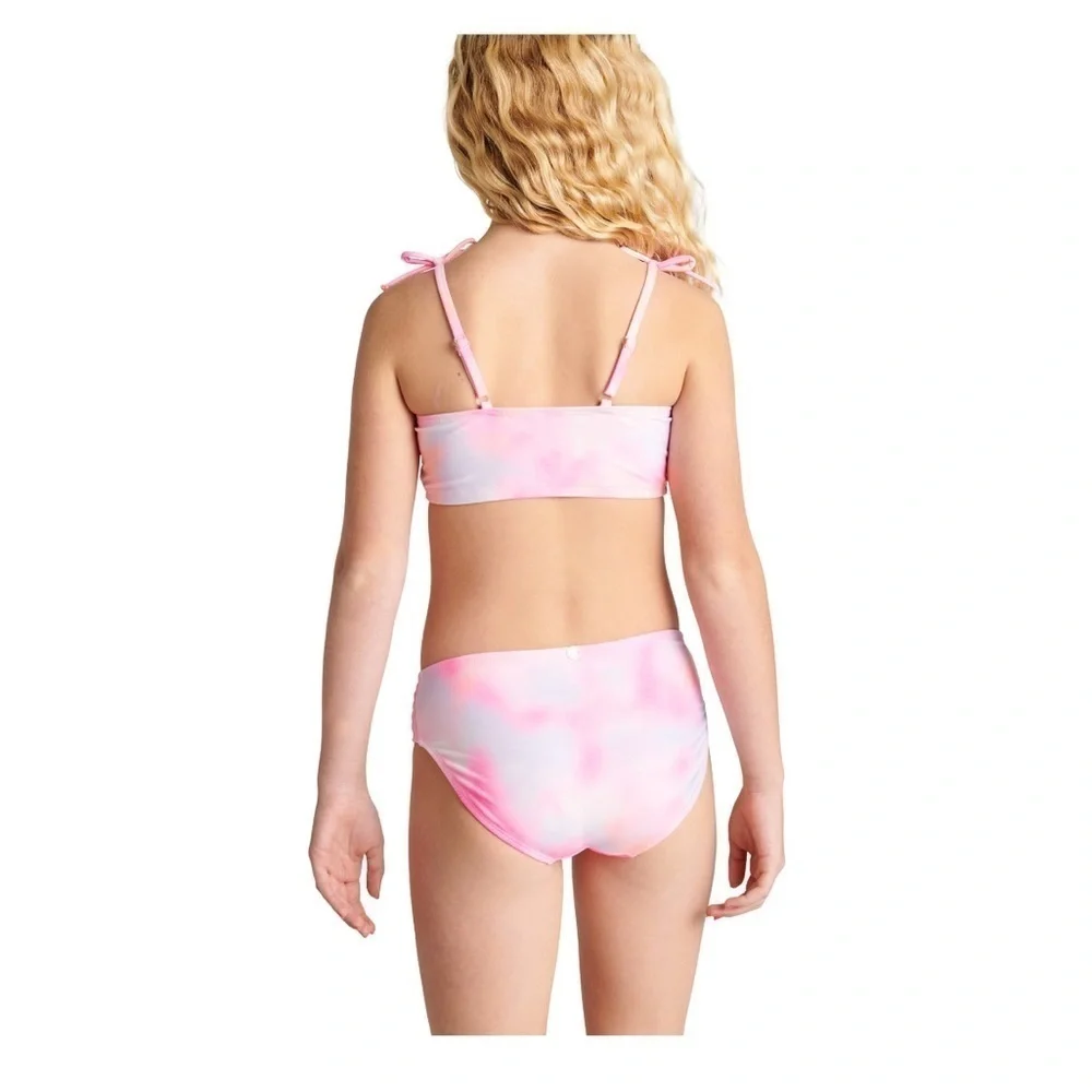 Justice Girls 2 Piece Ruched Bandeau Top Bikini Swimsuit